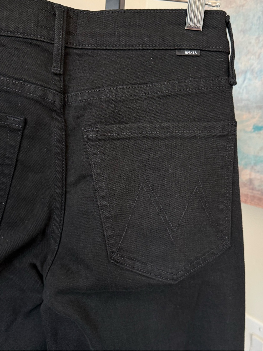 NEW MOTHER The Twister Sneak Jeans Black High Rise Wide Leg Womens 26 Denim - Picture 7 of 9